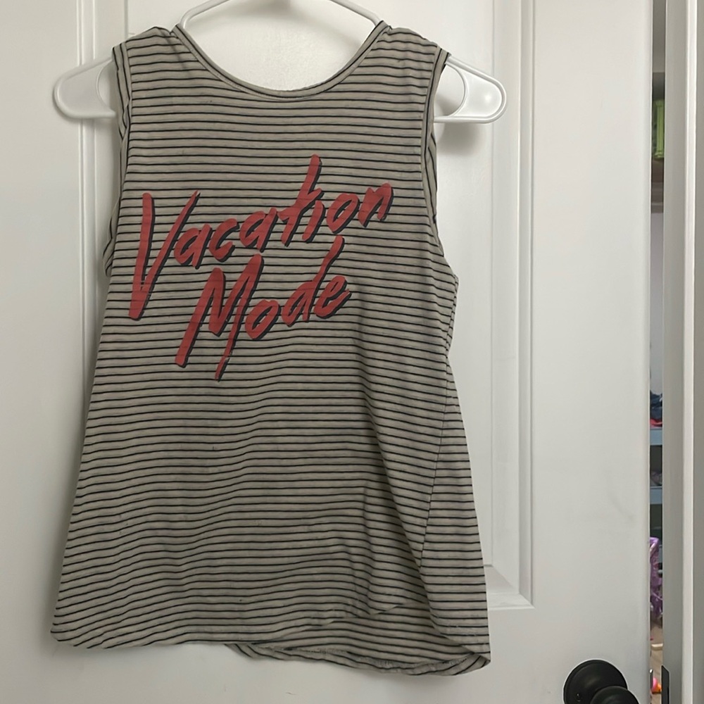 Zoe + Liv vacation mode striped tank top women XS